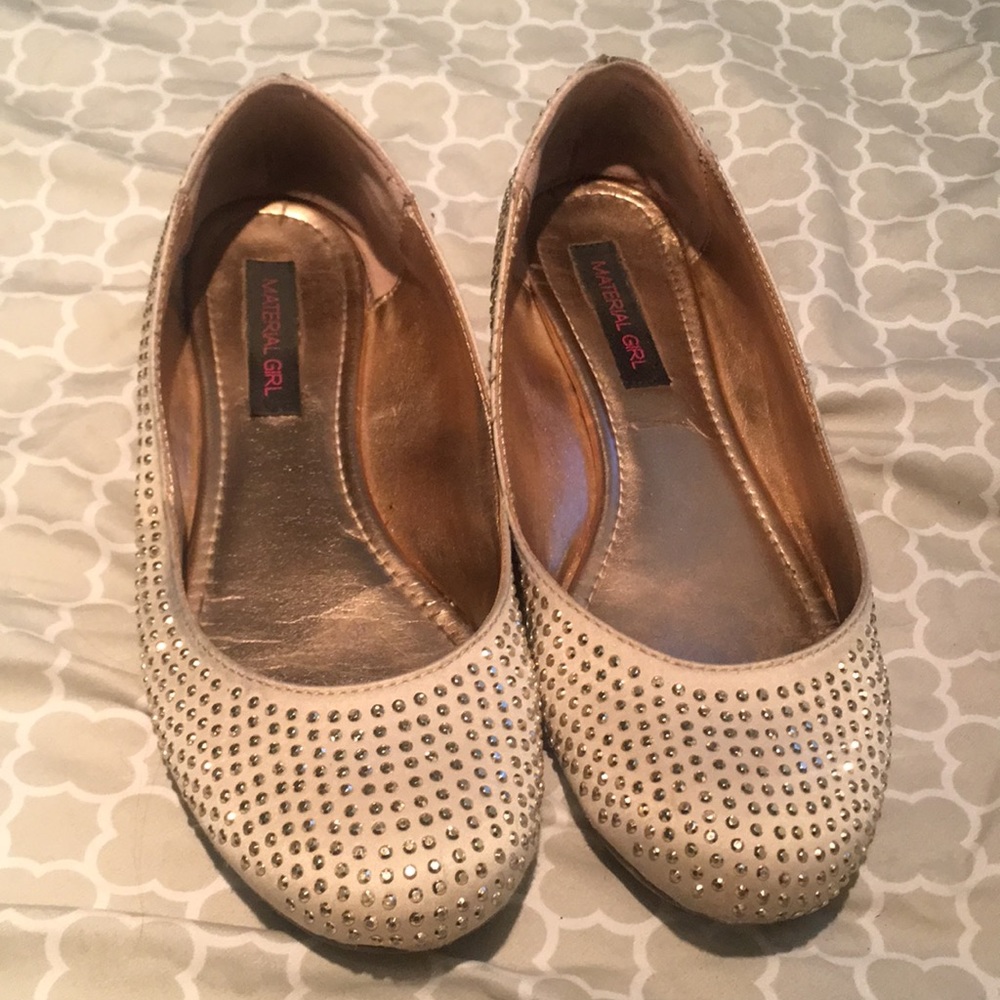 Gold studded ballet flats